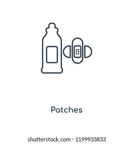 Patches concept line icon. Linear Patches concept outline symbol design. This simple element illustration can be used for web and mobile UI/UX.