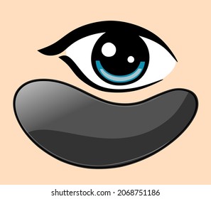 Patches for the face are black. Hydrogel anti-aging patches.