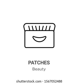 Patches outline vector icon. Thin line black patches icon, flat vector simple element illustration from editable beauty concept isolated on white background