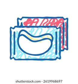 patches package doodle icon sketch vector. patches package sign. isolated symbol illustration