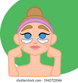 Patches under the eyes to remove dark circles or wrinkles. Vector illustration