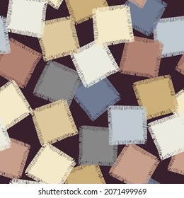 patches with uneven edges, seamless pattern