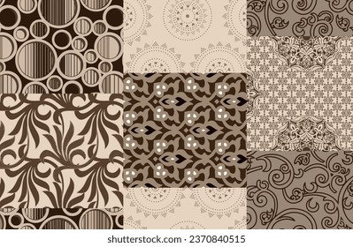 Patchwork Allover seamless pattern design for digital print and any type of print