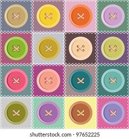 patchwork background with buttons