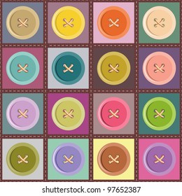 patchwork background with buttons