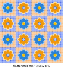 Patchwork background with checkered blocks and colors. Decorative element for textiles, fabric, wallpaper, scrapbook; covers