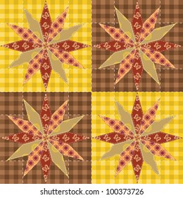 patchwork background with decor elements