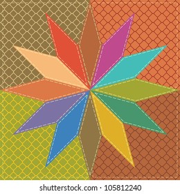 patchwork background with decor elements