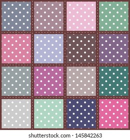 patchwork background with different objects