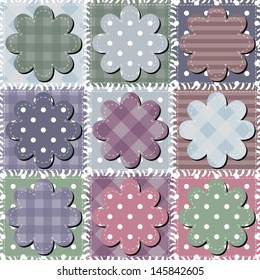 patchwork background with different objects