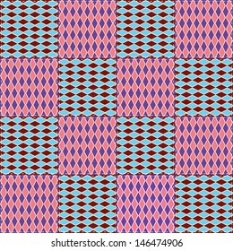 Patchwork background with different pattern / Seamless pattern with scrap quilt 