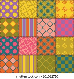 patchwork background with different patterns