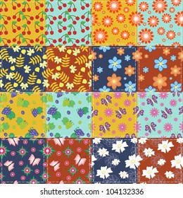 patchwork background with different patterns