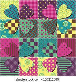 patchwork background with different patterns 