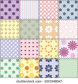 patchwork background with different patterns 