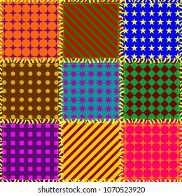 patchwork background with different patterns 