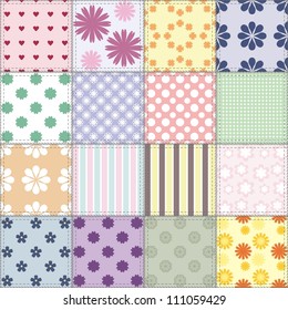 patchwork background with different patterns