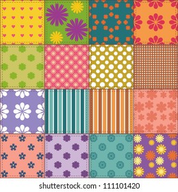 patchwork background with different patterns