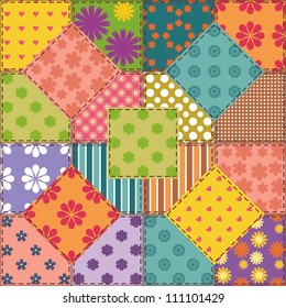 patchwork background with different patterns