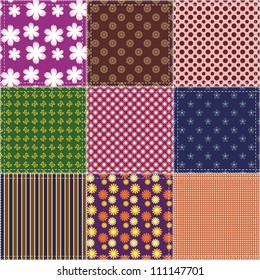 patchwork background with different patterns