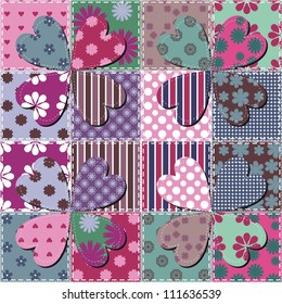 patchwork background with different patterns