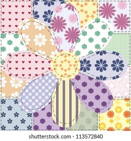 patchwork background with different patterns