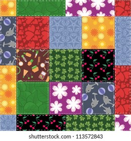 patchwork background with different patterns