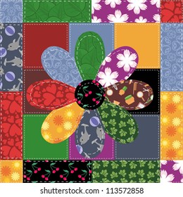 patchwork background with different patterns