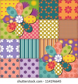 patchwork background with different patterns