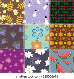 patchwork background with different patterns
