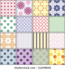 patchwork background with different patterns