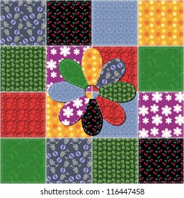 patchwork background with different patterns