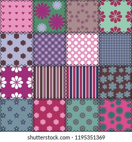 patchwork background with different patterns