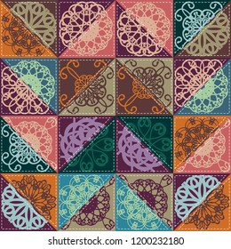 patchwork background with different patterns