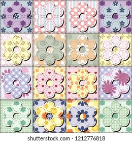 patchwork background with different patterns