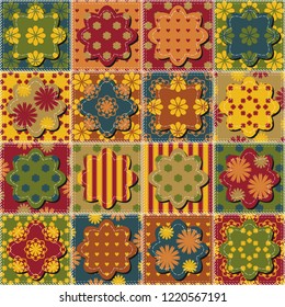 patchwork background with different patterns