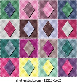 patchwork background with different patterns