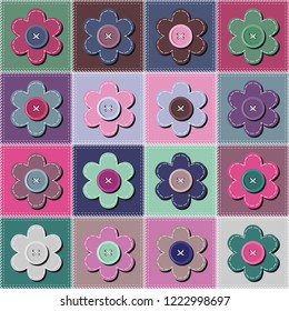 patchwork background with different patterns