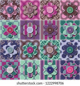 patchwork background with different patterns