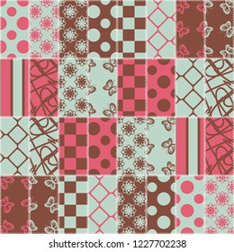 patchwork background with different patterns