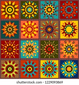 patchwork background with different patterns