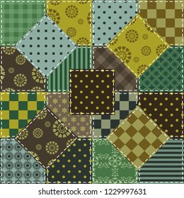 patchwork background with different patterns