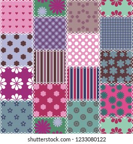 patchwork background with different patterns