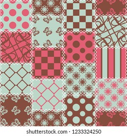patchwork background with different patterns