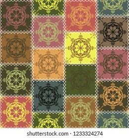 patchwork background with different patterns