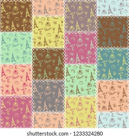 patchwork background with different patterns
