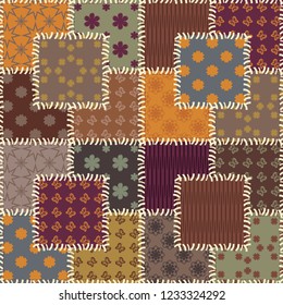 patchwork background with different patterns