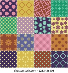patchwork background with different patterns