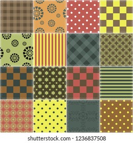 patchwork background with different patterns