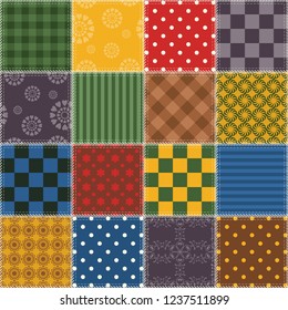 patchwork background with different patterns